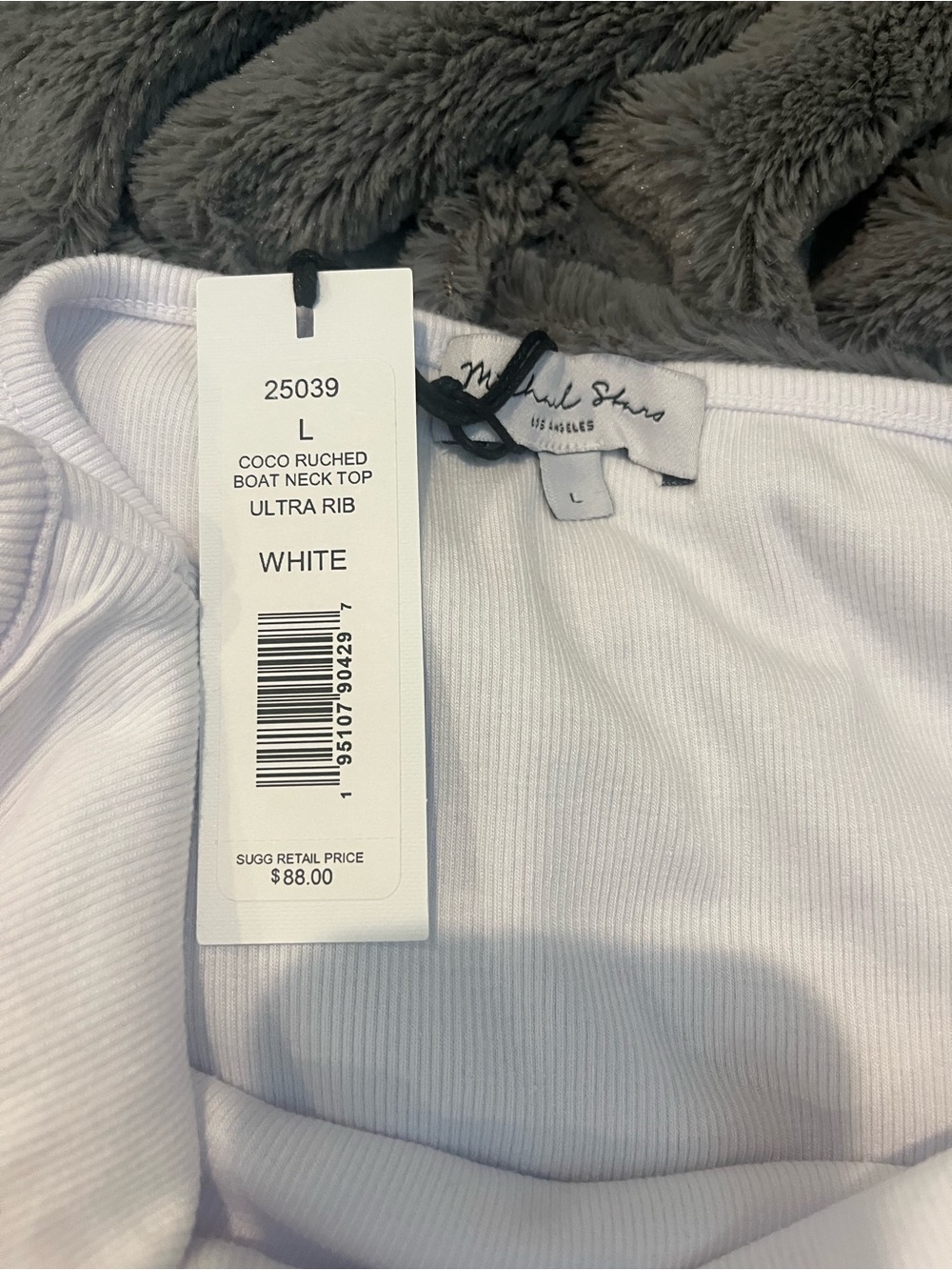 Michael Stars White Coco Ruched Tank - Picture 10 of 14